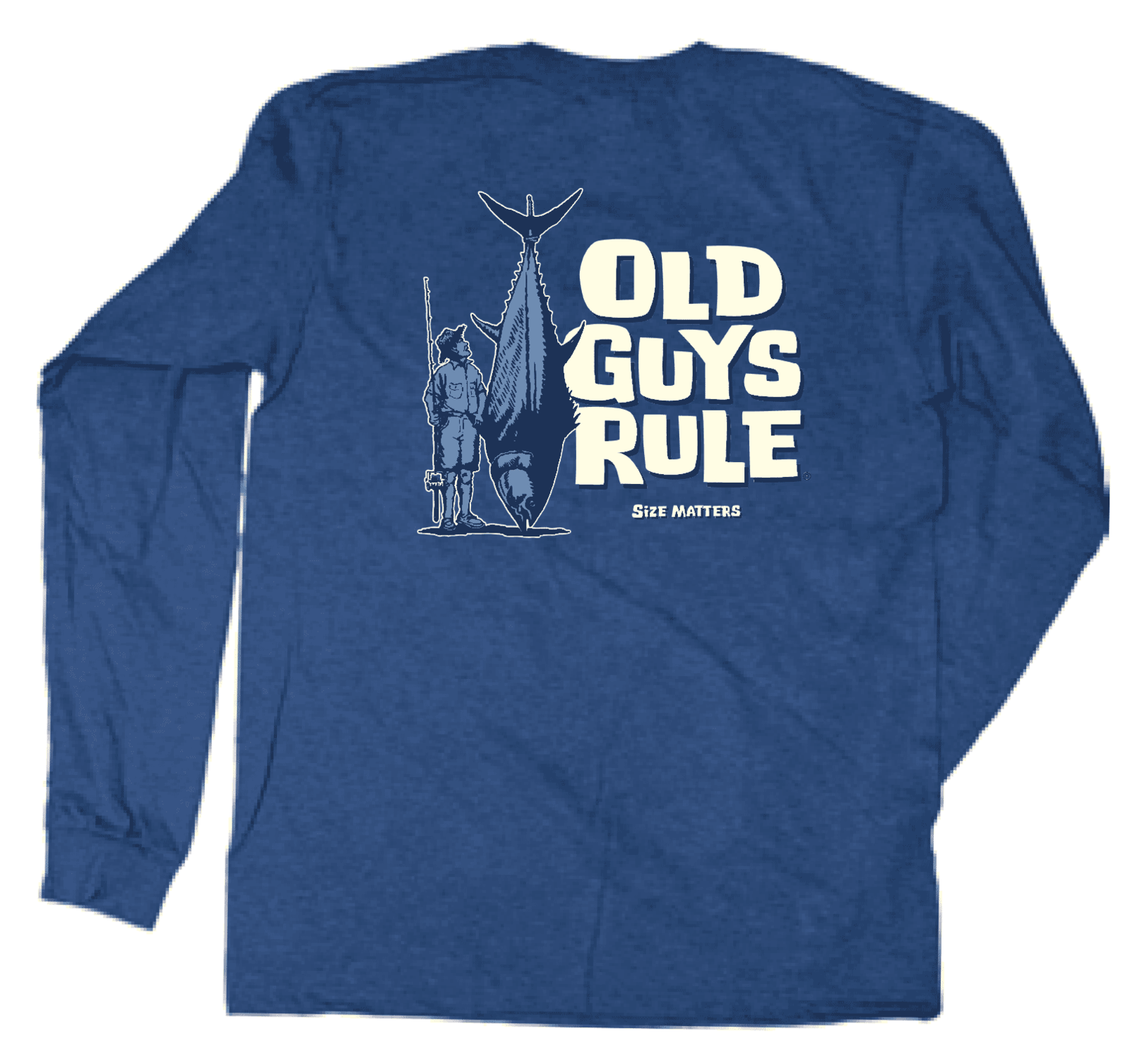 Old Guys Rule size matters nvy long slv t-shirt