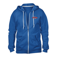 Bear sml logo zip hood royal S