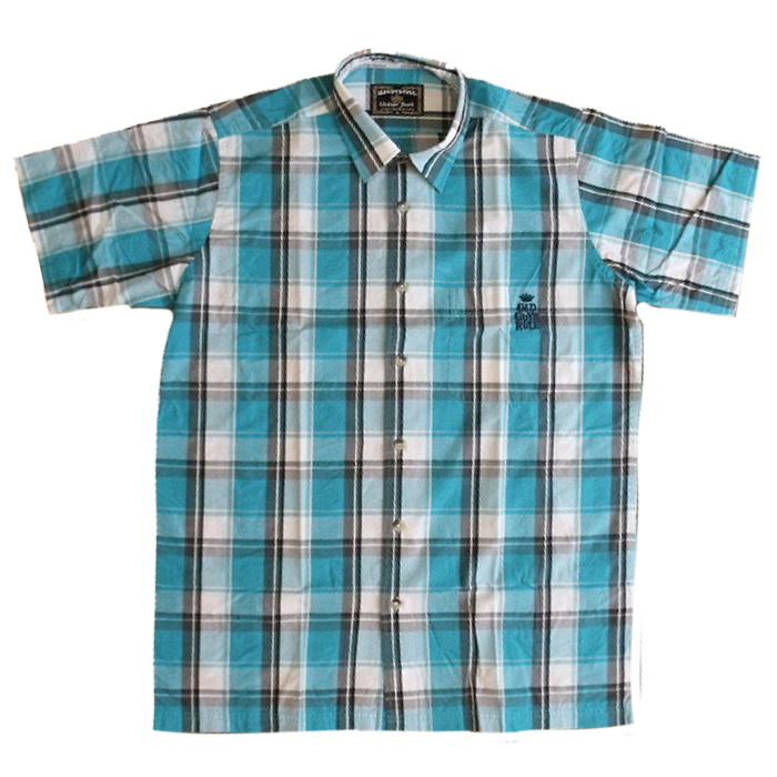 Woven Shirt aqua/blk/wht L