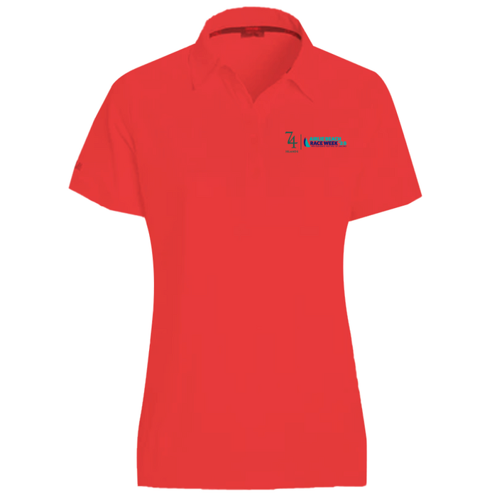 ABRW 25 Slam Tech Pique Polo Womens Chili M