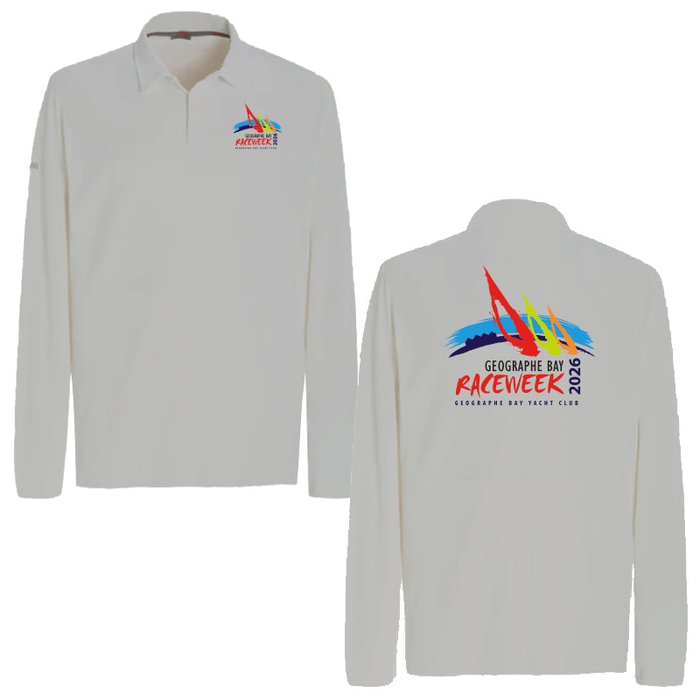 GBRW26 Mens Tech Pique LS Polo Platinum M