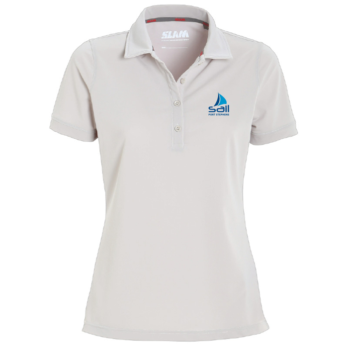 SPS25 Slam Womens Tech Pique SS Polo  Glacier Grey XL
