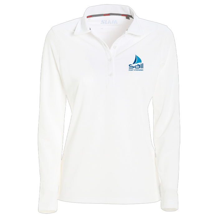 SPS26 Womens Tech Pique LS Polo White XS